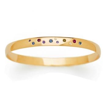 galaxy bangle with multi color sapphires